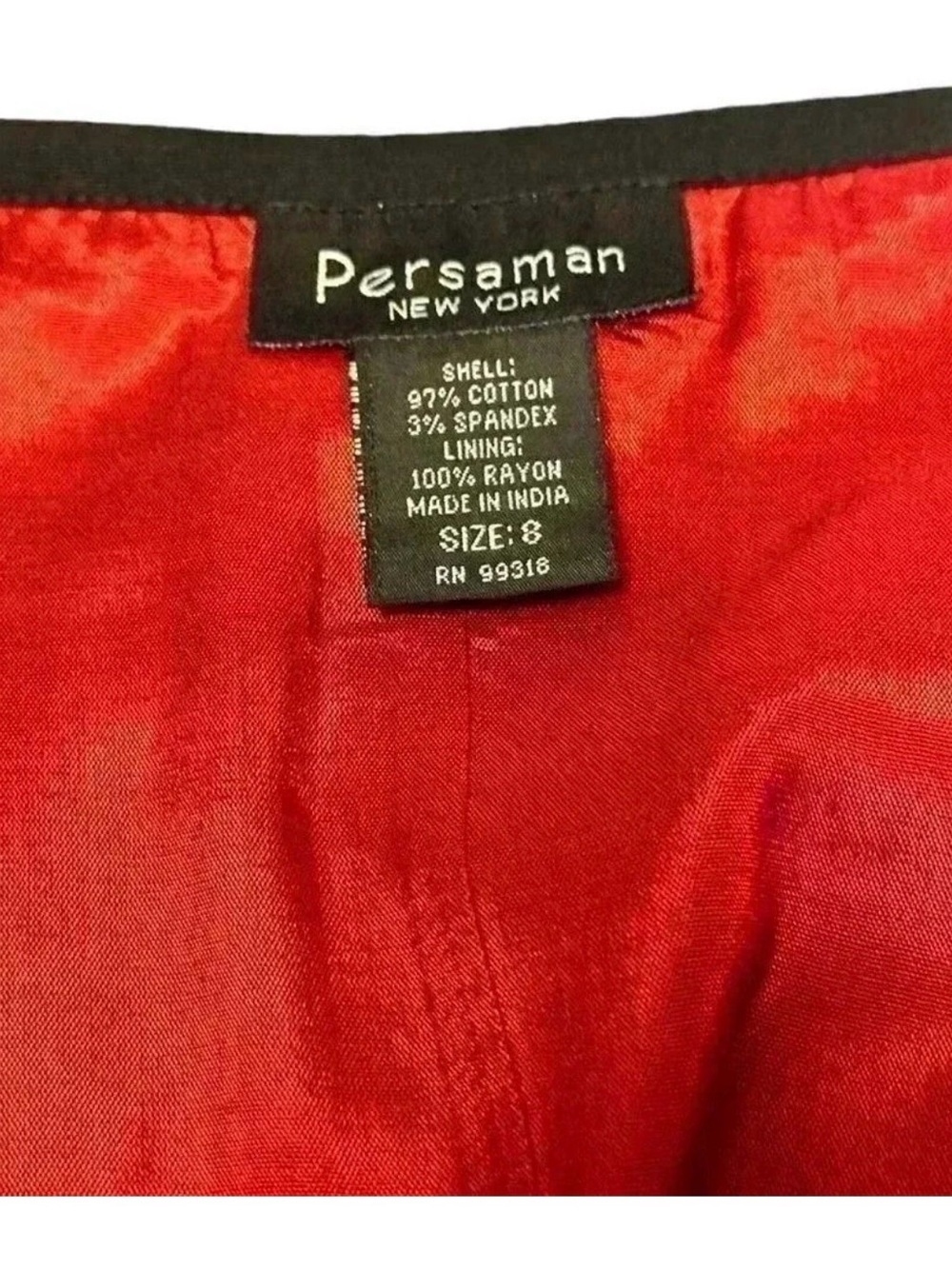 Persaman NY Black Rose Appliqué A-Line Skirt Red Lining Romantic Statement Sz 8 - Picture 10 of 10